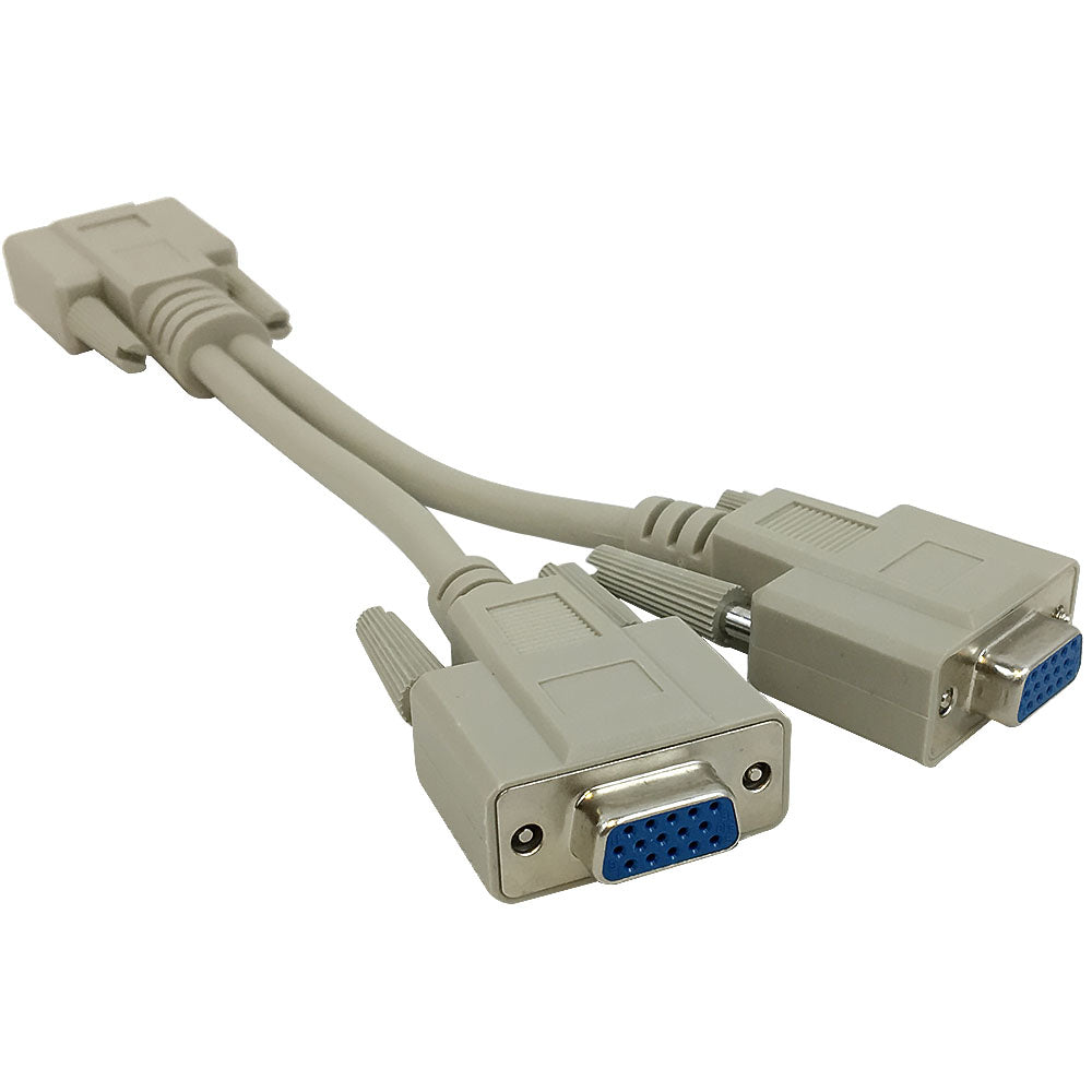 8 inch VGA Splitter Cable HD15 Male to 2x HD15 Female – Generic – Video Adapters & Couplers
