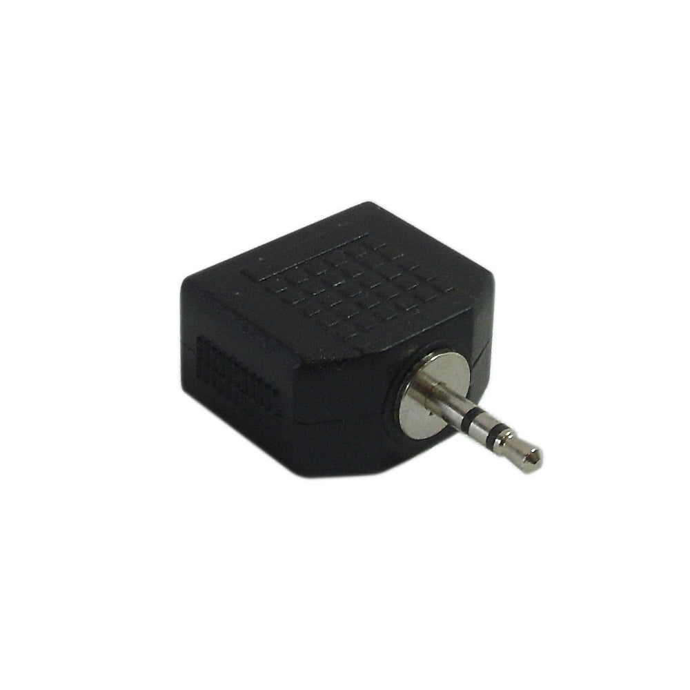 2.5mm Stereo Male to 2 x 3.5mm Stereo Female Adapter – Generic