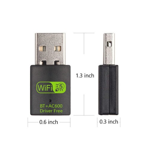 (2in1) AC600Mbps Dual Band WiFi USB + Bluetooth 4.2 Combo Mini USB Adapter – Generic – USB Adapters (photo 3)