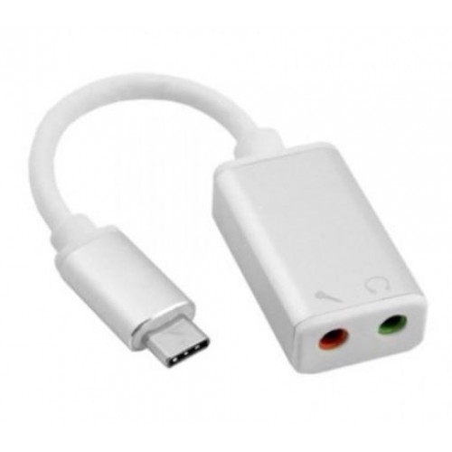 USB3.1 Type C USB C- Audio 3.5 Headset and Mic Adapter, M/2F – Generic
