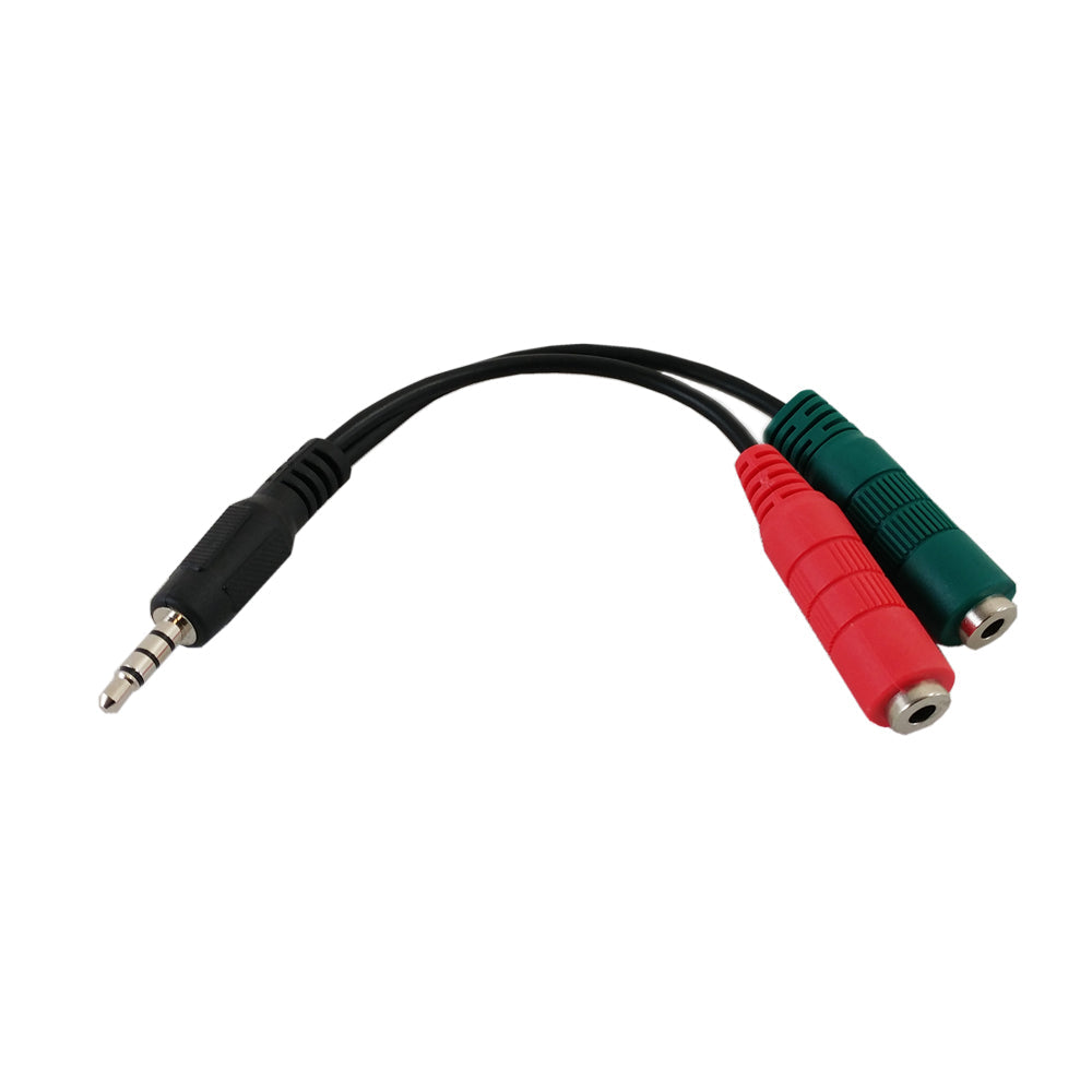 6 inch 3.5mm 4C Male to 2x 3.5mm Female (headphones/mic) Adapter – Generic