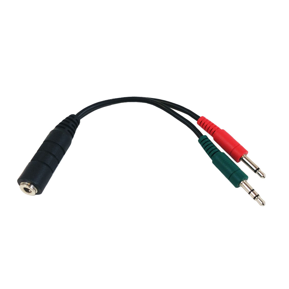 6 inch 3.5mm 4C Female to 2x 3.5mm Male (headphones/mic) Adapter – Generic
