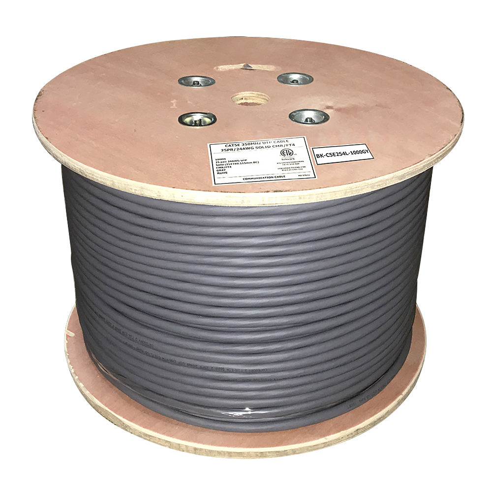 1000ft 25 Pair CAT5E Solid UTP FT4/CMR Bulk Cable - Grey – Generic – Category Bulk Cable (photo 2)