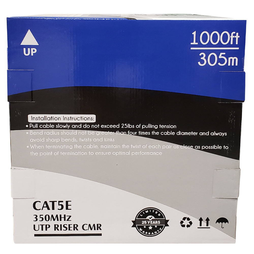 4 Pair CAT5E Solid U/UTP 350Mhz 24AWG CMR Riser Bulk Cable – Generic – Category Bulk Cable (photo 4)