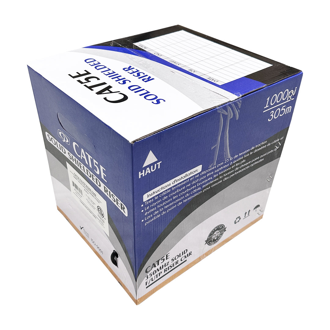 1000ft 4 Pair CAT5E 350Mhz F/UTP Solid 24AWG CMR Bulk Cable – Generic – Category Bulk Cable (photo 2)