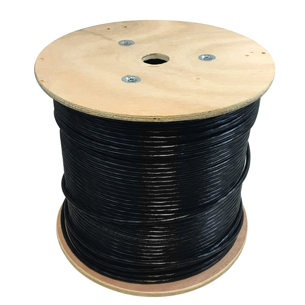 1000ft 4 Pair CAT5E 350Mhz UTP Solid UV / Aerial With Messenger Bulk Cable - Black – Generic – Category Bulk Cable (photo 2)