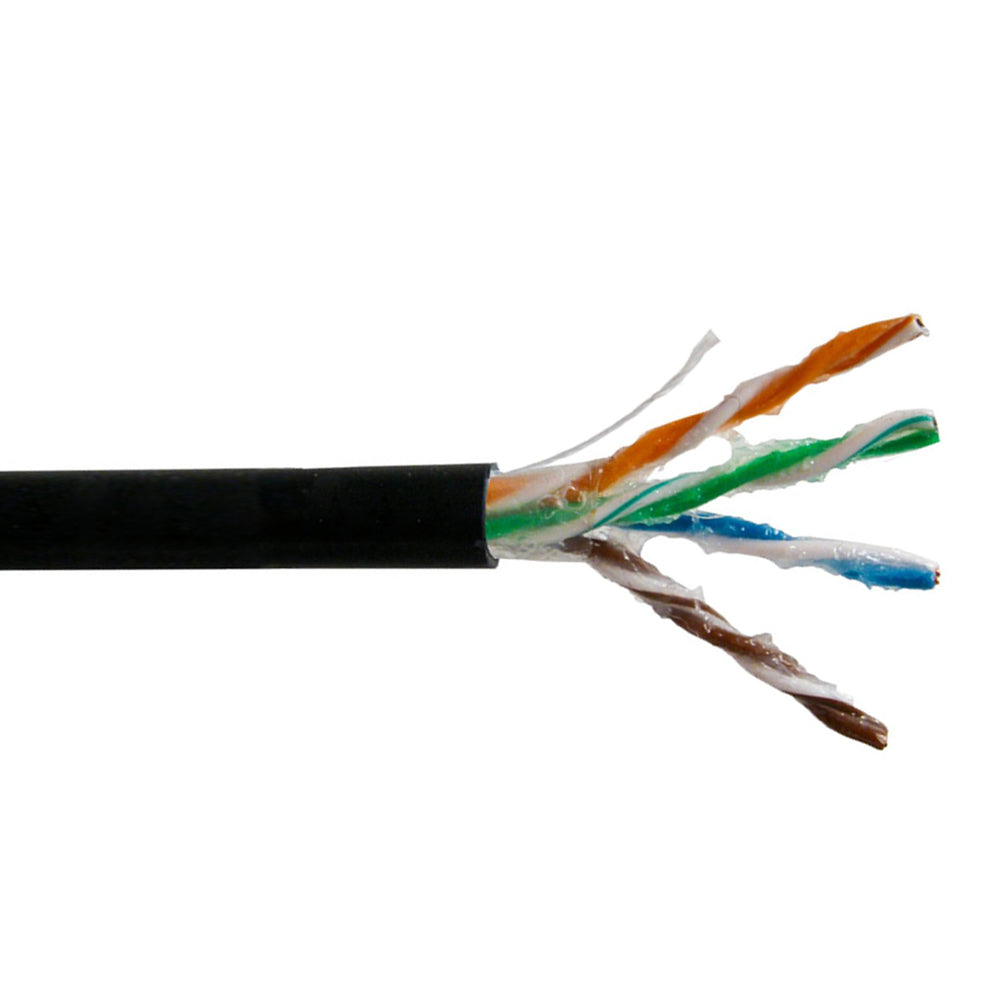 1000ft 4 Pair CAT5E 350Mhz UTP Solid UV / Direct Burial Gel Filled Bulk Cable - Black – Generic