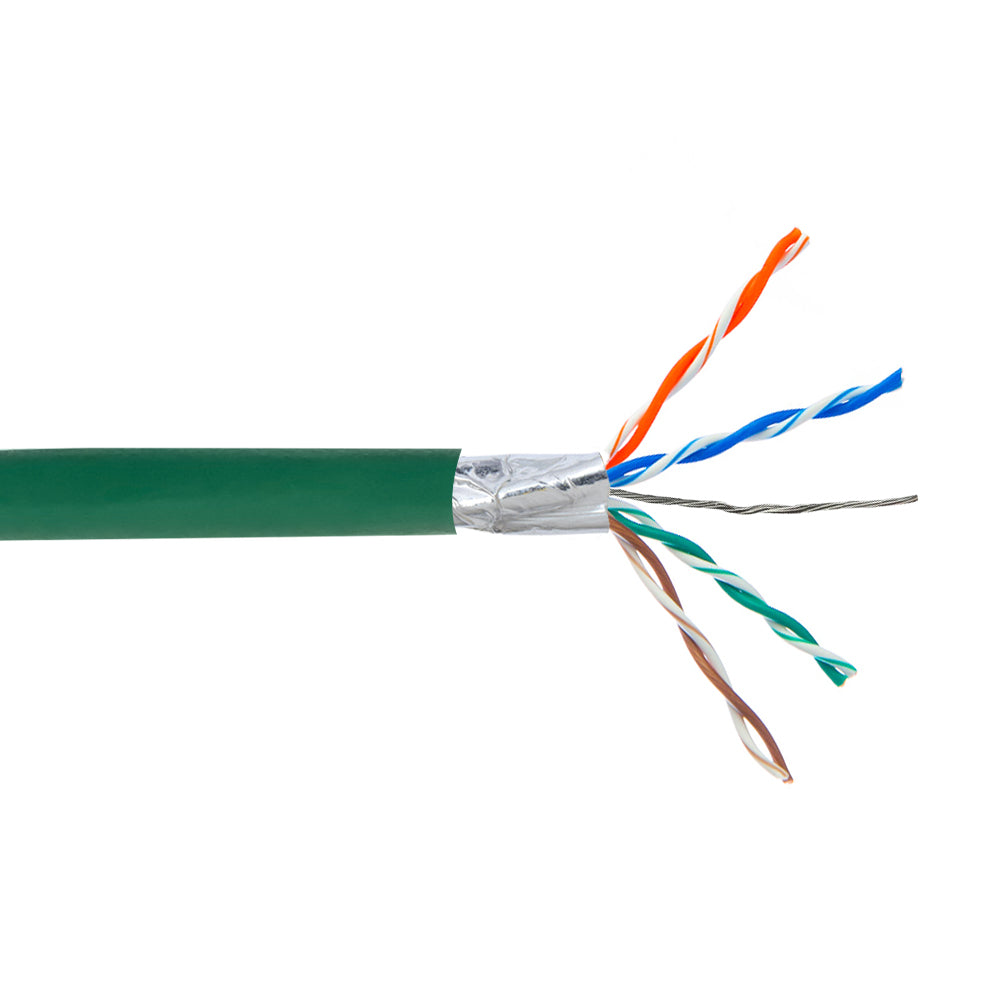 1000ft 4 Pair CAT5E 350Mhz Solid Shielded STP FT4/CMR Bulk Cable – Generic
