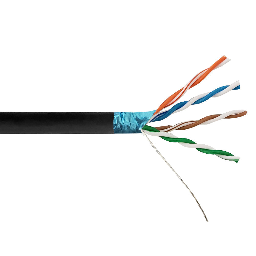 1000ft 4 Pair CAT5E 350Mhz 26AWG Stranded Shielded FTP FT4/CMR Bulk Cable – Generic