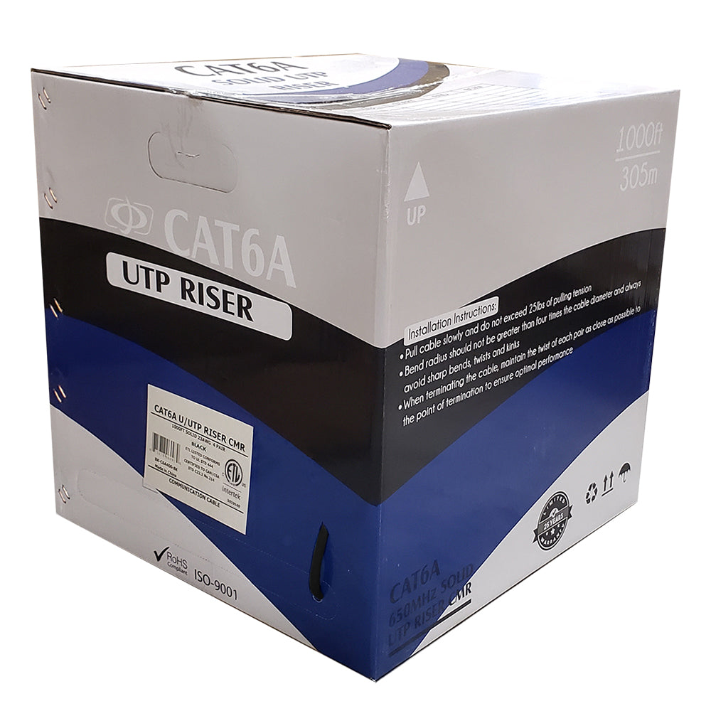 1000ft 4 Pair CAT6A Solid U/UTP 650Mhz 23AWG CMR Riser Bulk Cable – Generic – Category Bulk Cable (photo 2)