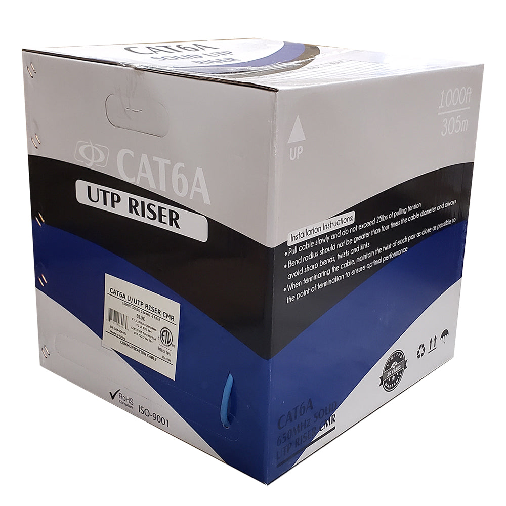 1000ft 4 Pair CAT6A Solid U/UTP 650Mhz 23AWG CMR Riser Bulk Cable – Generic – Category Bulk Cable (photo 5)