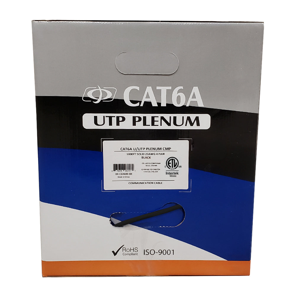 1000ft CAT6A Solid U/UTP 650Mhz 23AWG CMP Plenum Bulk Cable – Generic – Category Bulk Cable (photo 2)