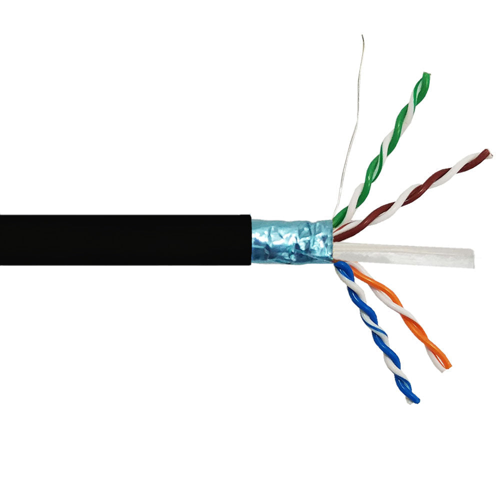 1000ft CAT6A Solid Shielded F/UTP 650MHz 23AWG CMP Plenum Bulk Cable – Generic