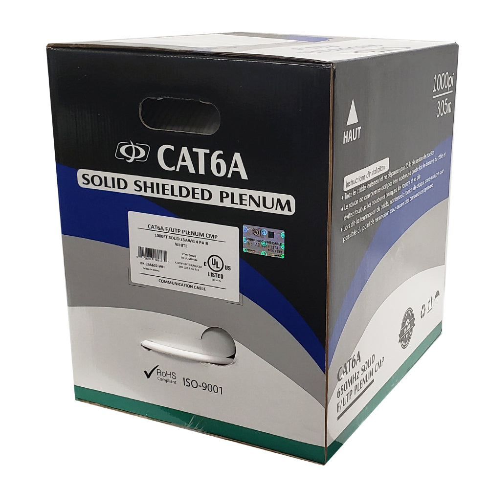 1000ft CAT6A Solid Shielded F/UTP 650MHz 23AWG CMP Plenum Bulk Cable – Generic – Category Bulk Cable (photo 9)