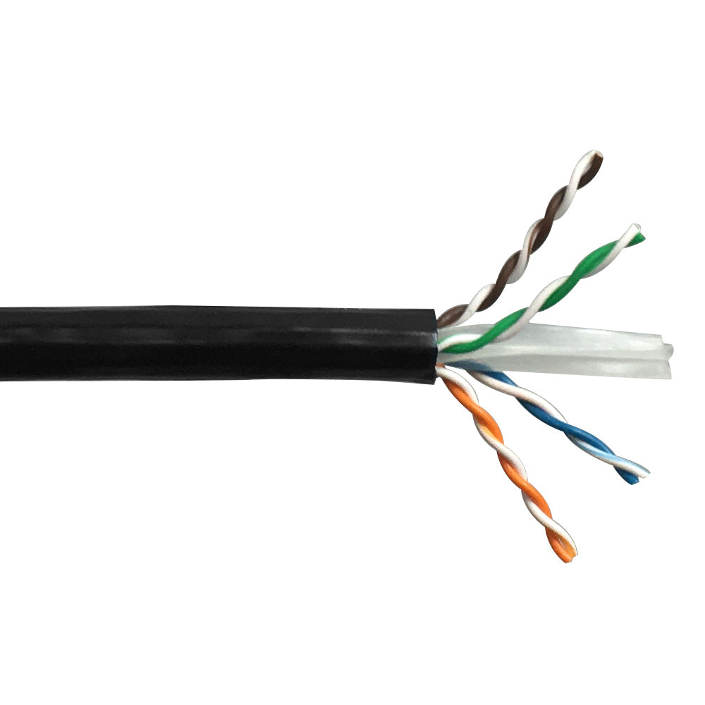 1000ft 4 Pair CAT6A 10Gbps UTP Solid UV / Direct Burial Bulk Cable - Black – Generic – Category Bulk Cable
