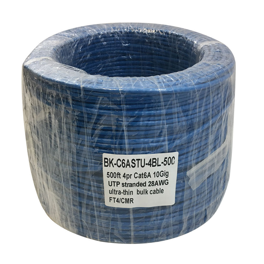 500ft 4 Pair CAT6A 10Gig UTP Stranded 28AWG Ultra-Thin Bulk Cable FT4 – Generic – Category Bulk Cable (photo 4)