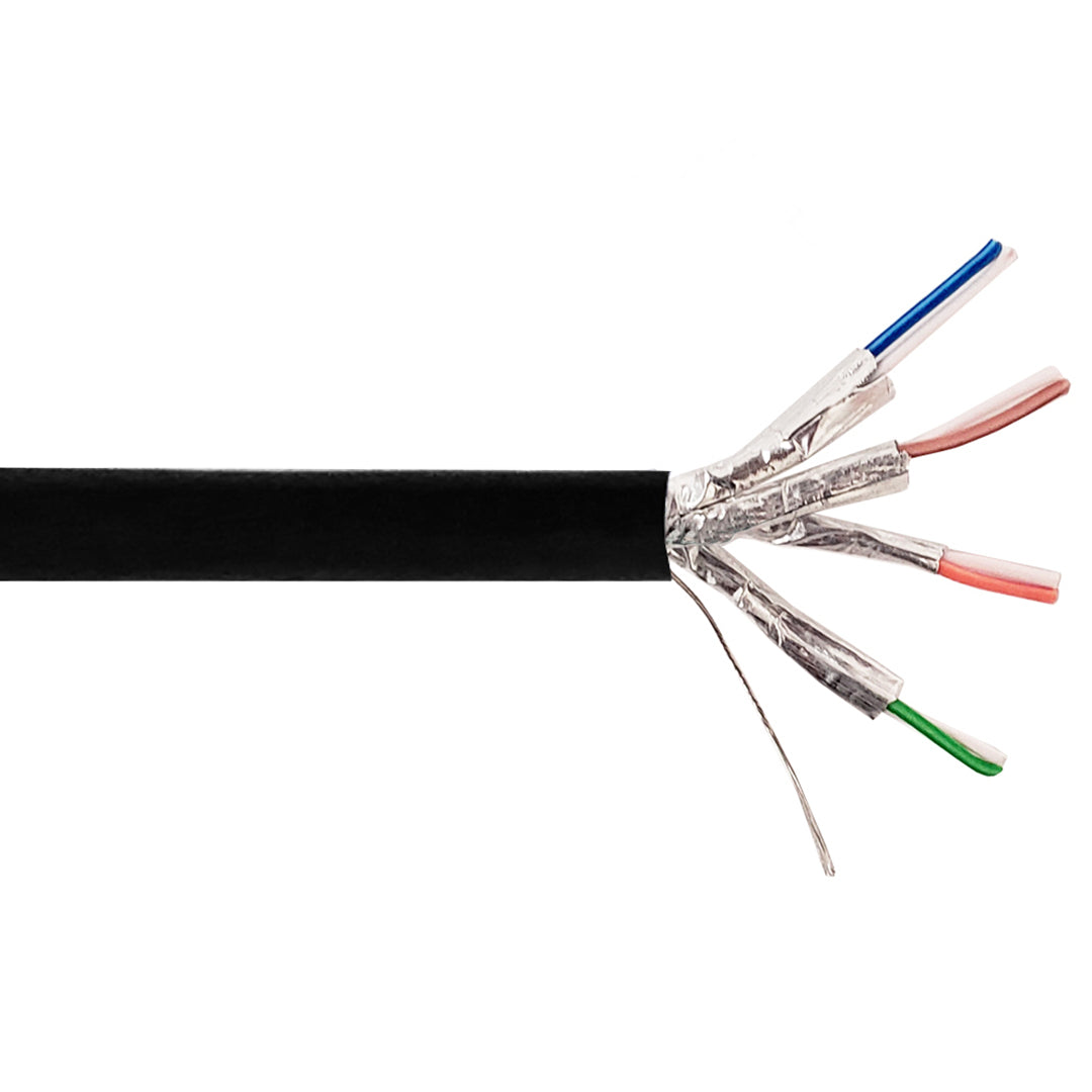 CAT6 Hi-Flex Harsh Environment 4 Pair 26AWG U/FTP Stranded Bulk Cable – PUR Jacket - BLACK – Generic