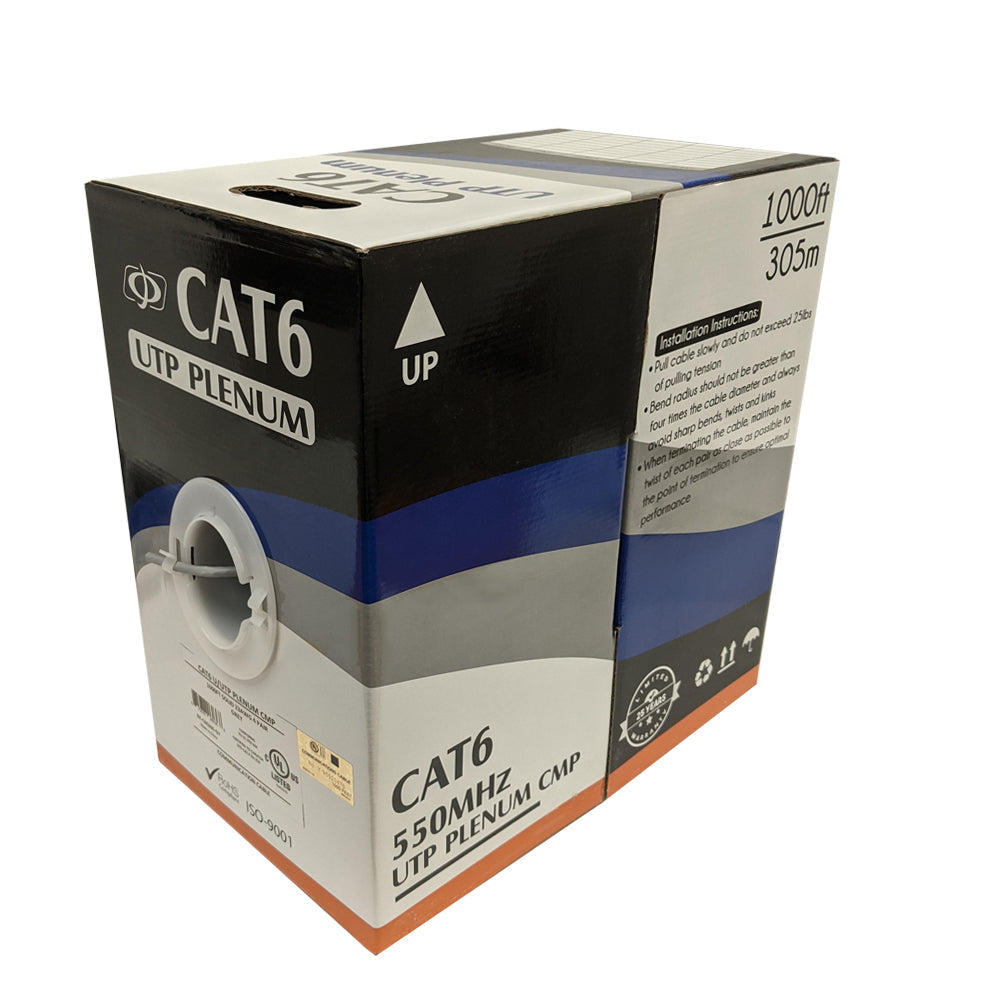 1000ft 4 Pair CAT6 Solid U/UTP 550Mhz 23AWG CMP Plenum Bulk Cable – Generic – Category Bulk Cable (photo 8)