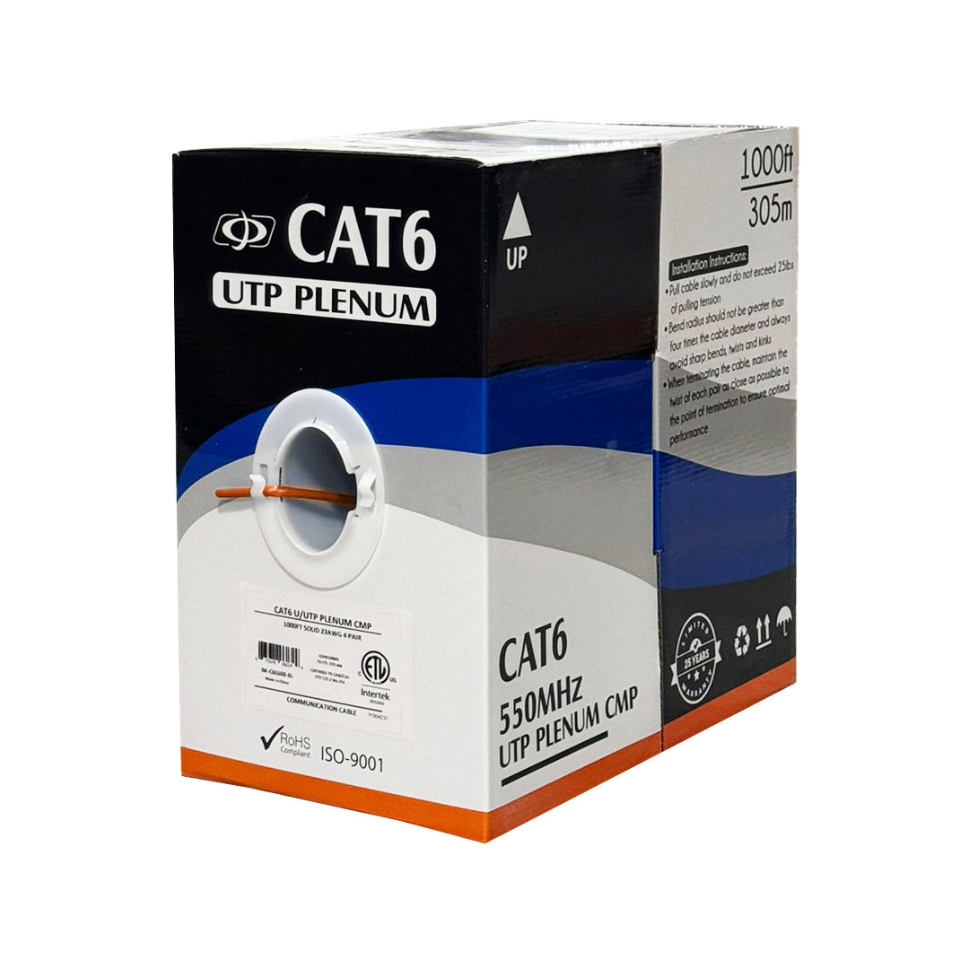 1000ft 4 Pair CAT6 Solid U/UTP 550Mhz 23AWG CMP Plenum Bulk Cable – Generic – Category Bulk Cable (photo 10)