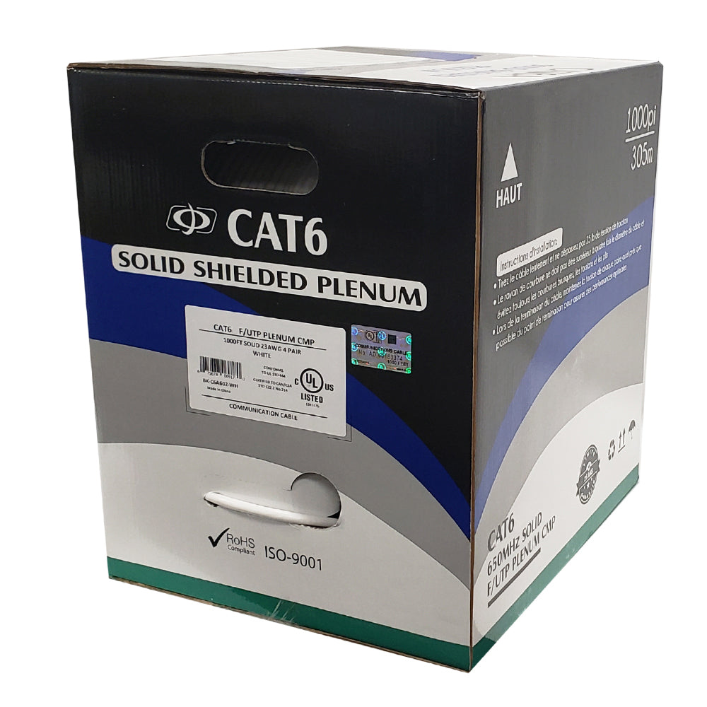 1000ft CAT6 550Mhz Solid Shielded F/UTP 23AWG CMP Plenum Bulk Cable – Generic – Category Bulk Cable (photo 8)