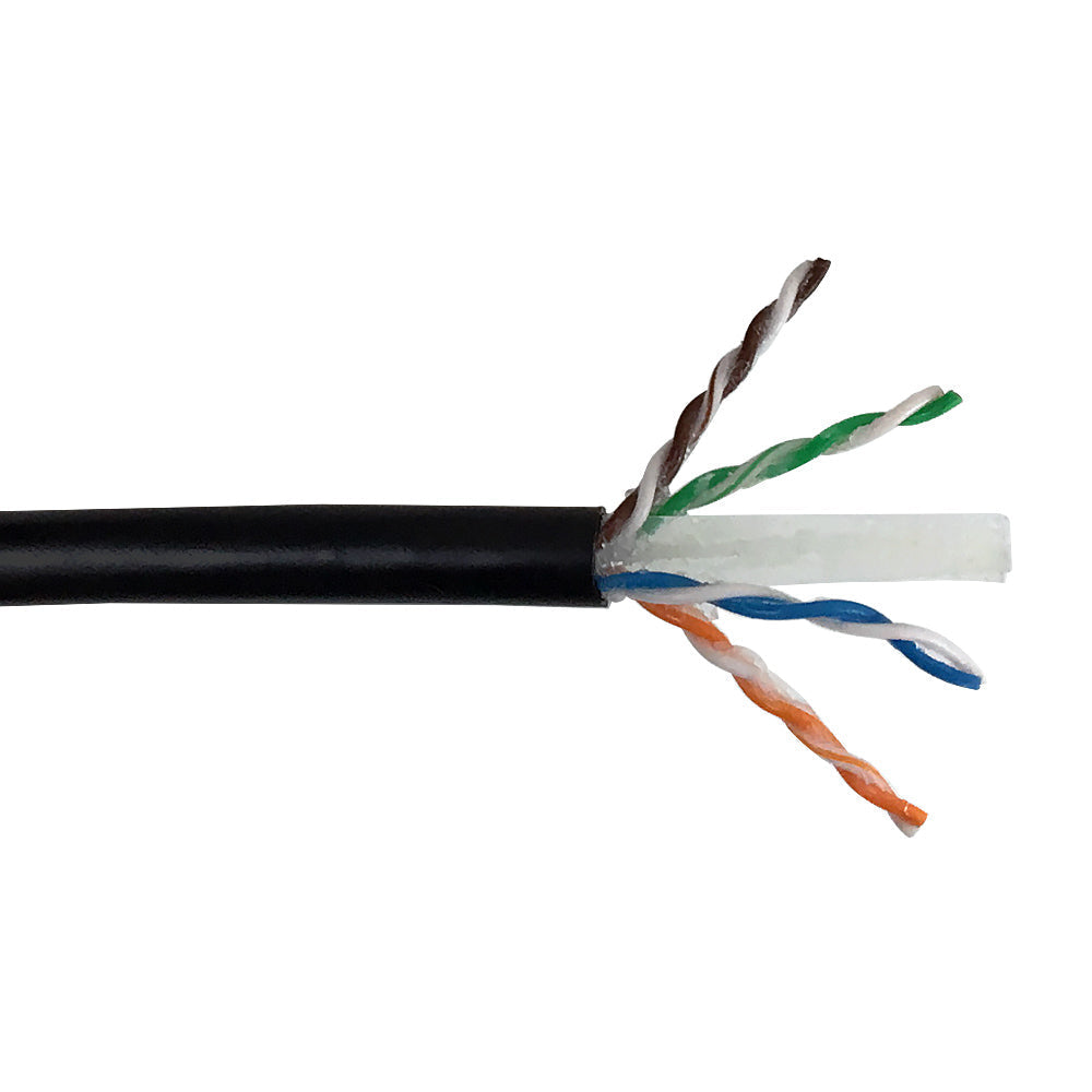 1000ft 4 Pair CAT6 550Mhz UTP Solid UV / Direct Burial Gel Filled Bulk Cable - Black – Generic