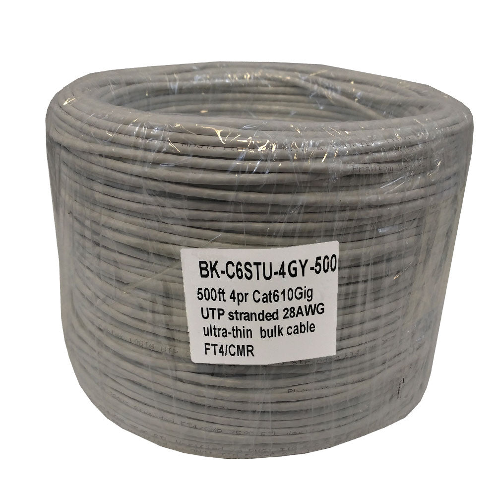 500ft 4 Pair CAT6 UTP Stranded 28AWG Ultra-Thin Bulk Cable FT4 – Generic – Category Bulk Cable (photo 8)