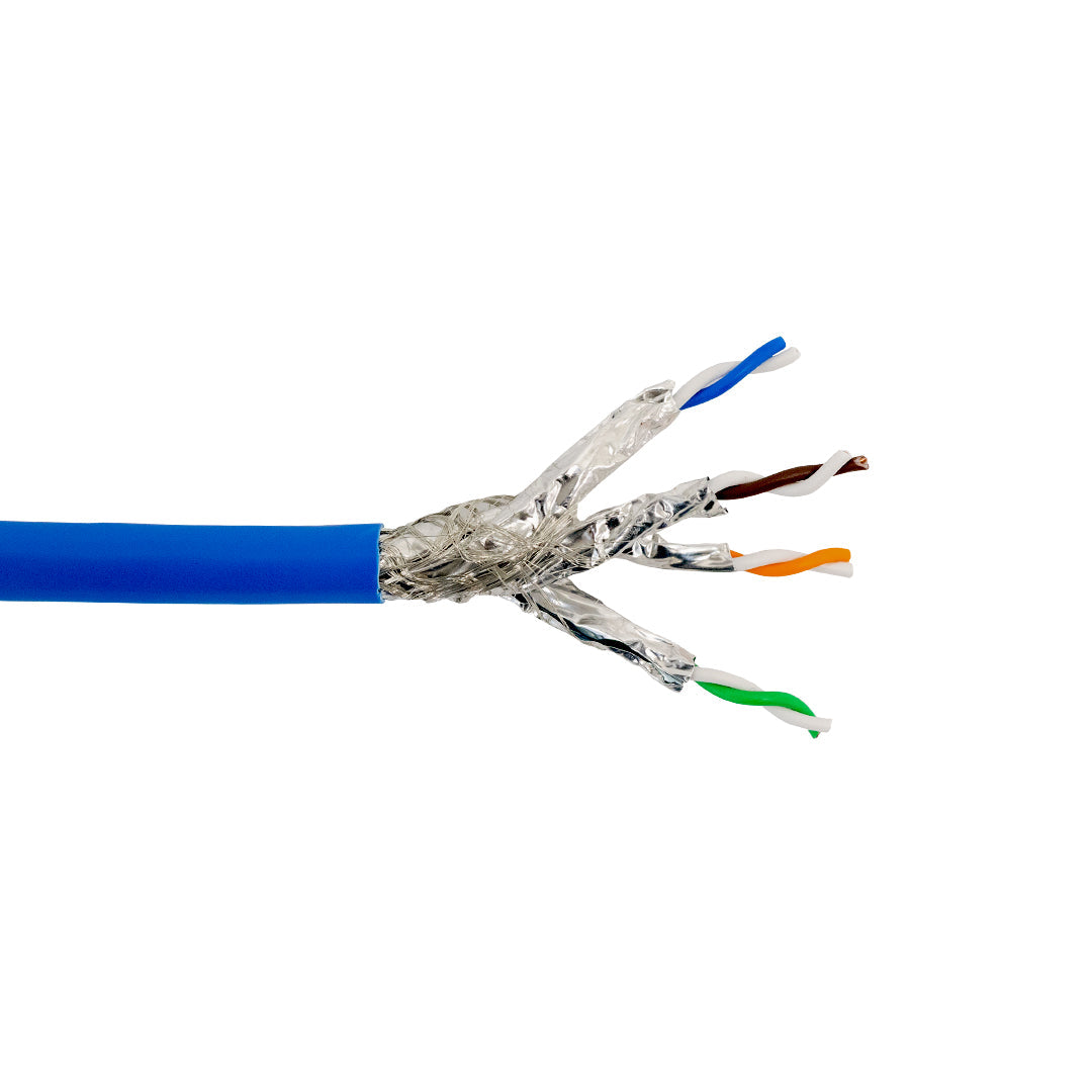 1000ft 4 Pair CAT8 22 AWG Solid Shielded S/FTP CMP Plenum Bulk Cable - BLUE – Generic