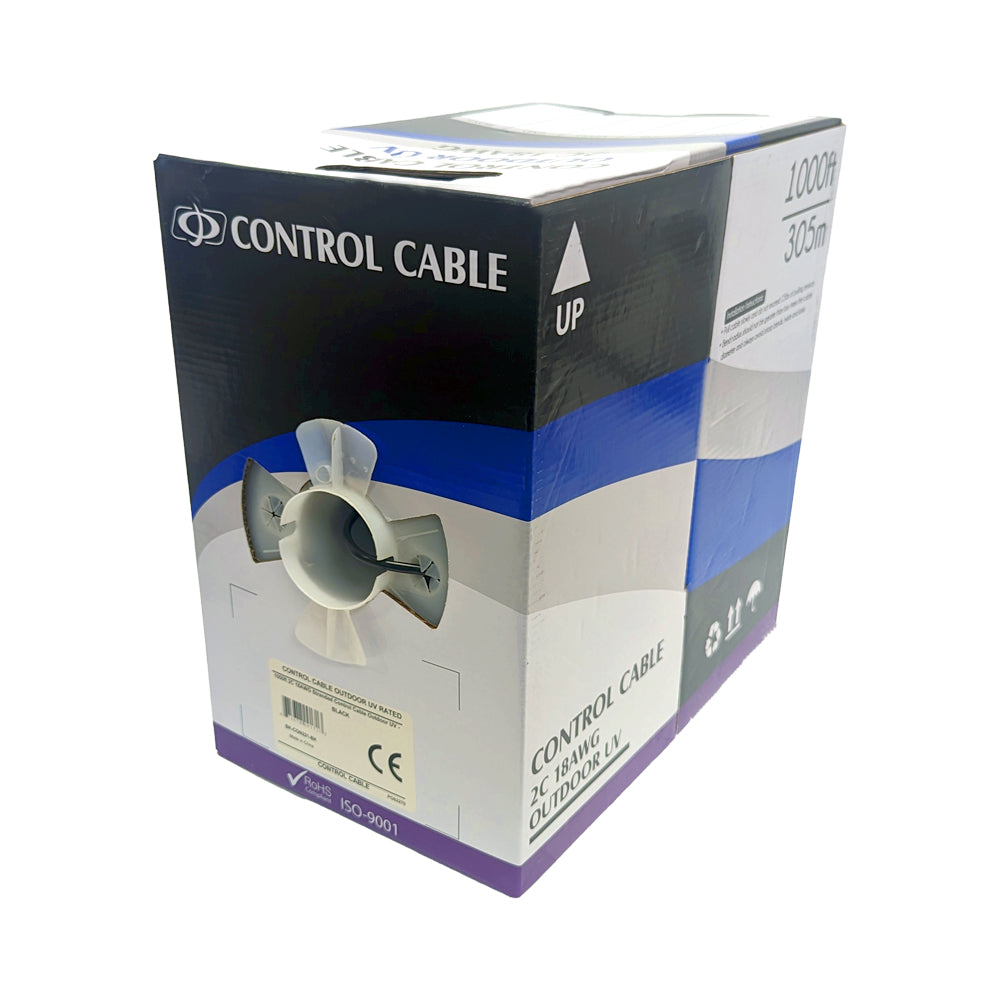 1000ft 2C 18AWG Stranded Control Cable - Outdoor UV - Black – Generic – Control Bulk Cable (photo 2)