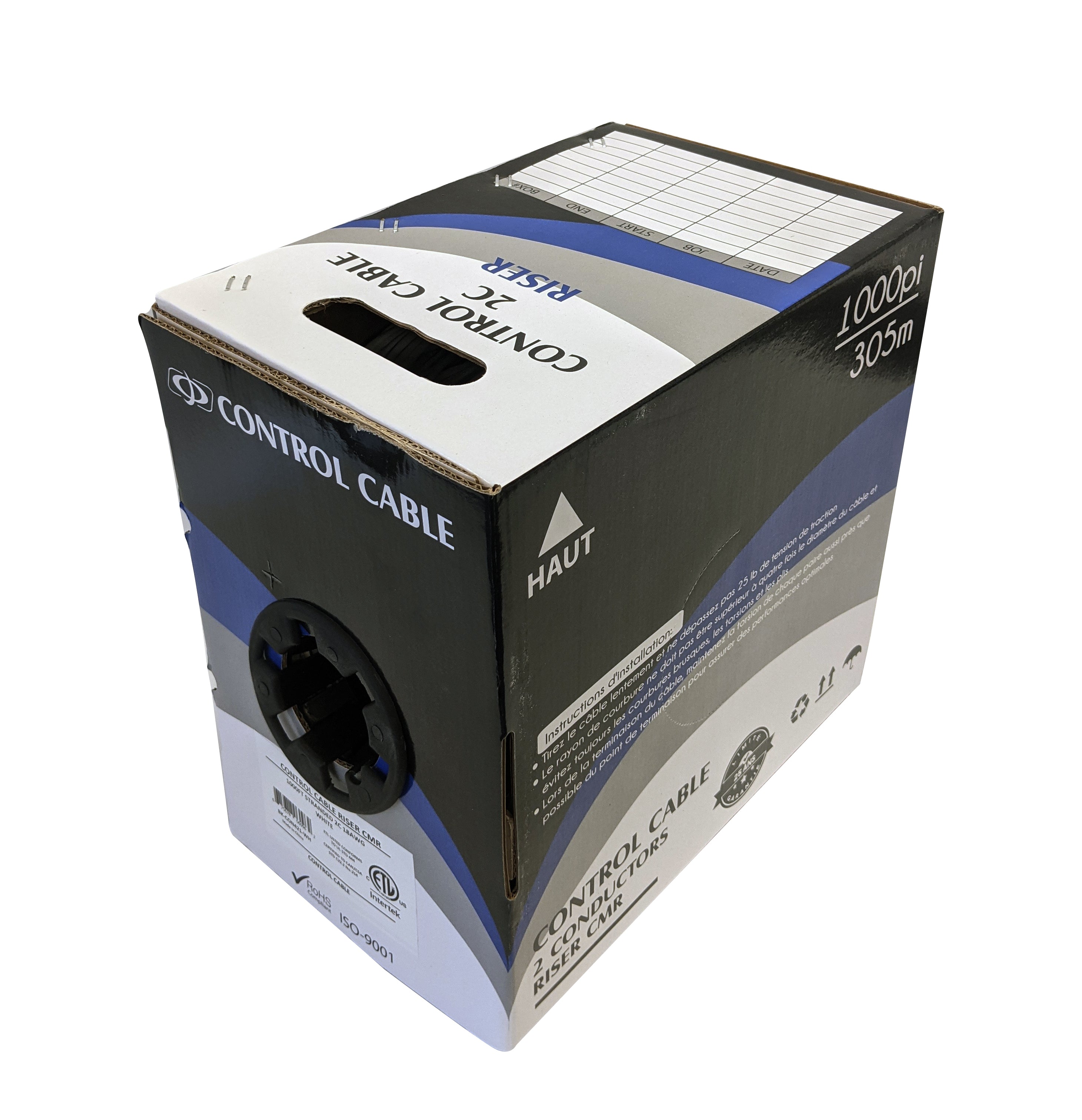 1000ft 2C 18AWG Stranded Control Cable - CMR – Generic – Control Bulk Cable (photo 4)
