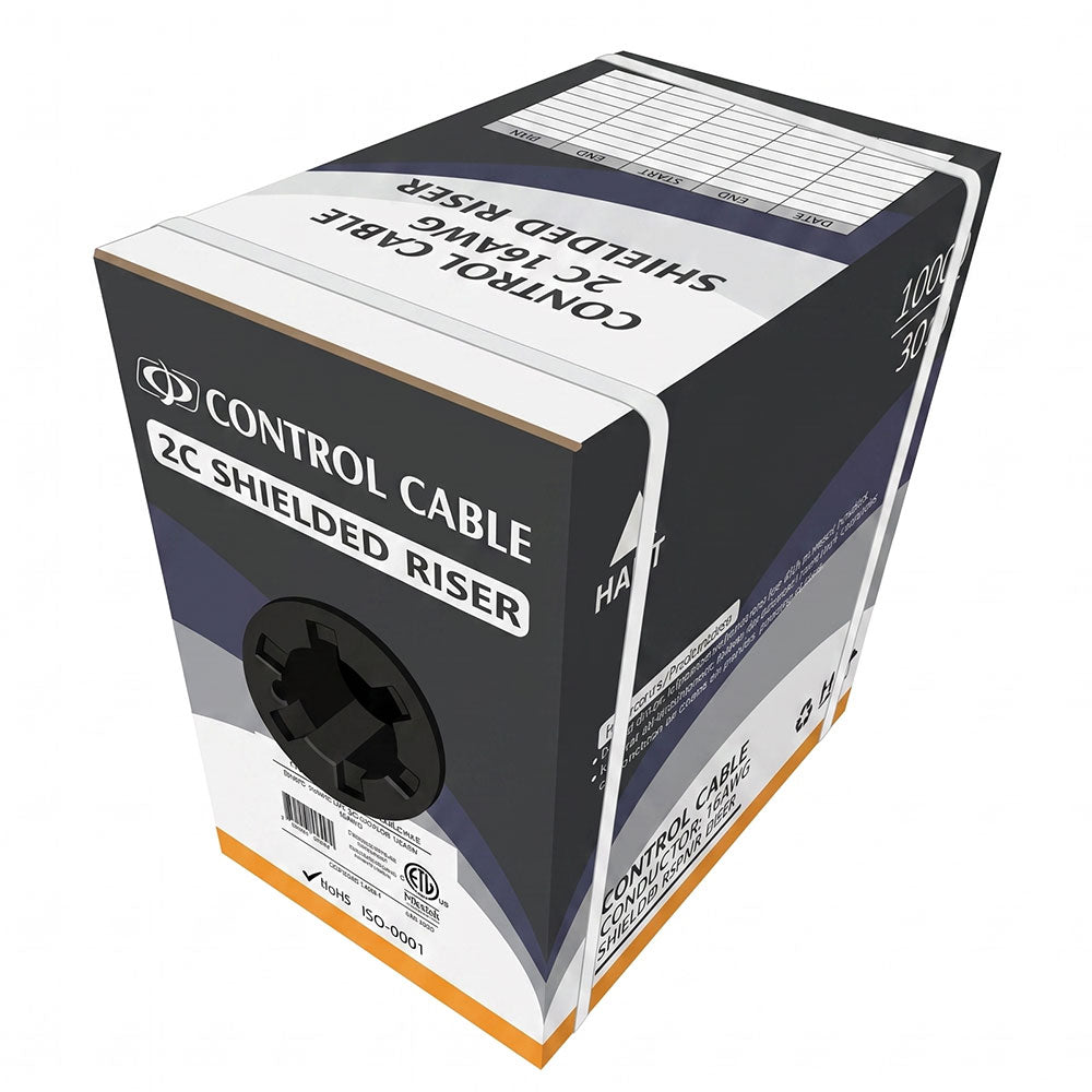 1000ft 2C 16AWG Stranded Shielded Control Cable - CMR Riser - White – Generic – Control Bulk Cable (photo 2)