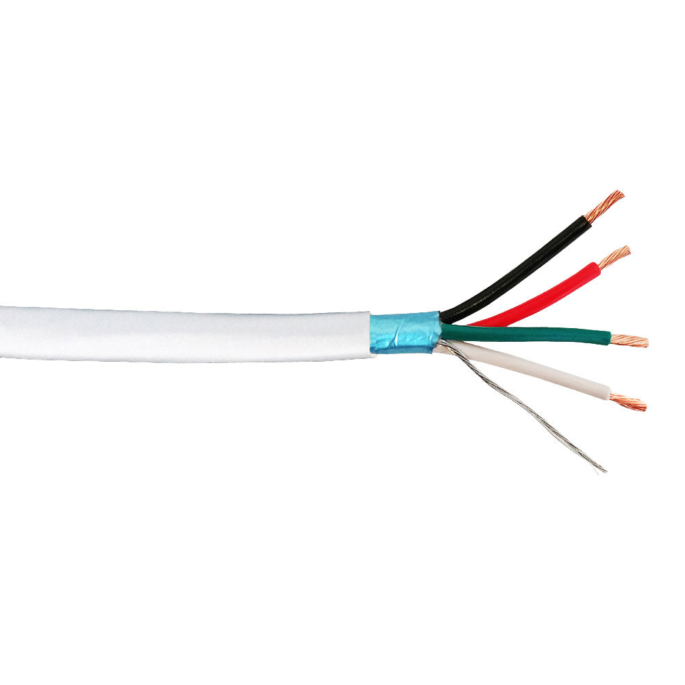 1000ft 4C 22AWG Stranded Shielded Control Cable - CMR Riser - White – Generic