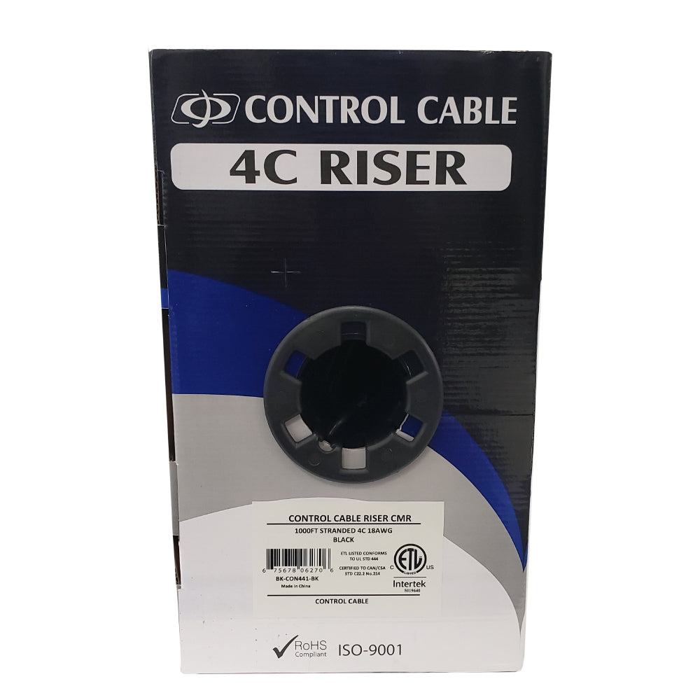 1000ft 4C 18AWG Stranded Control Cable - CMR - Black – Generic – Control Bulk Cable (photo 3)