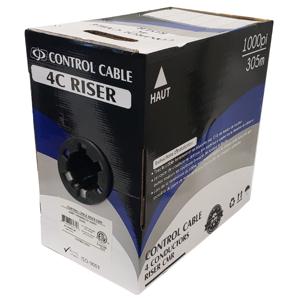 1000ft 4C 18AWG Stranded Control Cable - CMR - Black – Generic – Control Bulk Cable (photo 2)