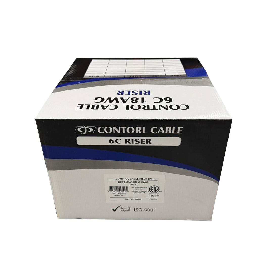 1000ft 6C 18AWG Stranded Control Cable - CMR - BLACK – Generic – Control Bulk Cable (photo 3)