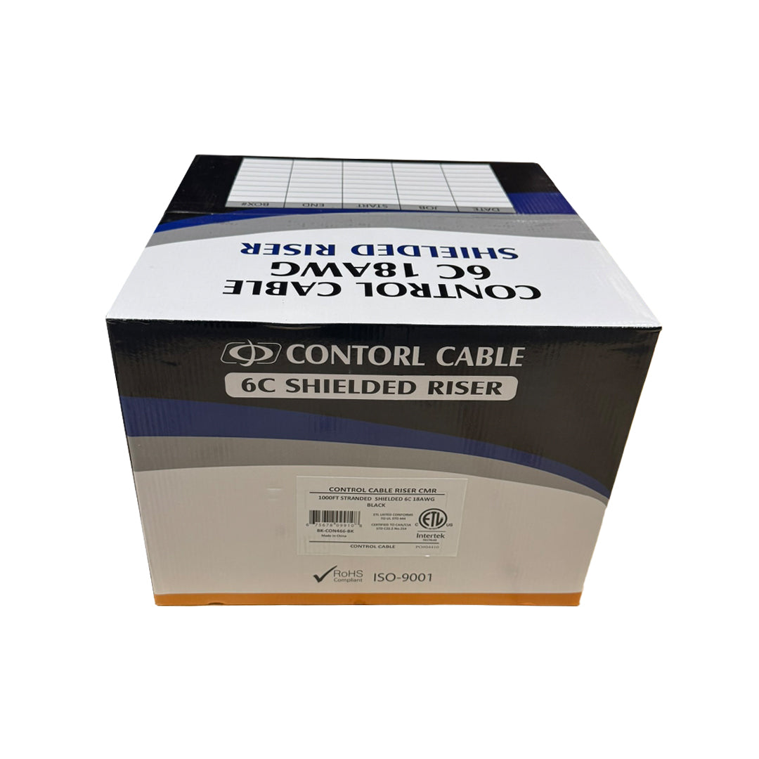 1000ft 6C 18AWG Stranded Control Cable - CMR Shielded - BLACK – Generic – Control Bulk Cable (photo 3)