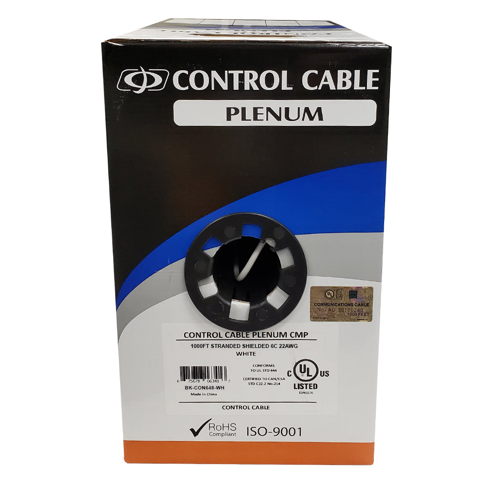 1000ft 6C 22AWG Stranded Shielded Control Cable - CMP Plenum - White – Generic – Control Bulk Cable (photo 2)
