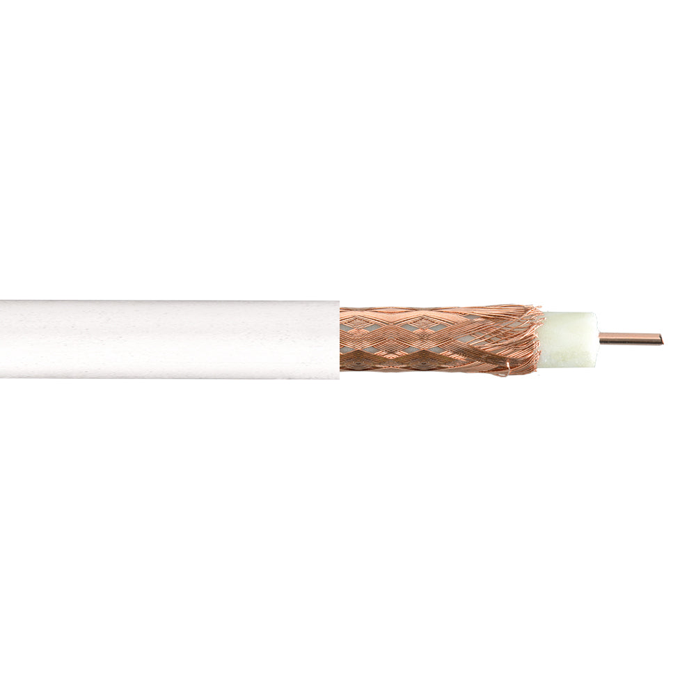 1000ft RG59 BC 20AWG Bulk Cable, 95% BC Braid CMP - White – Generic