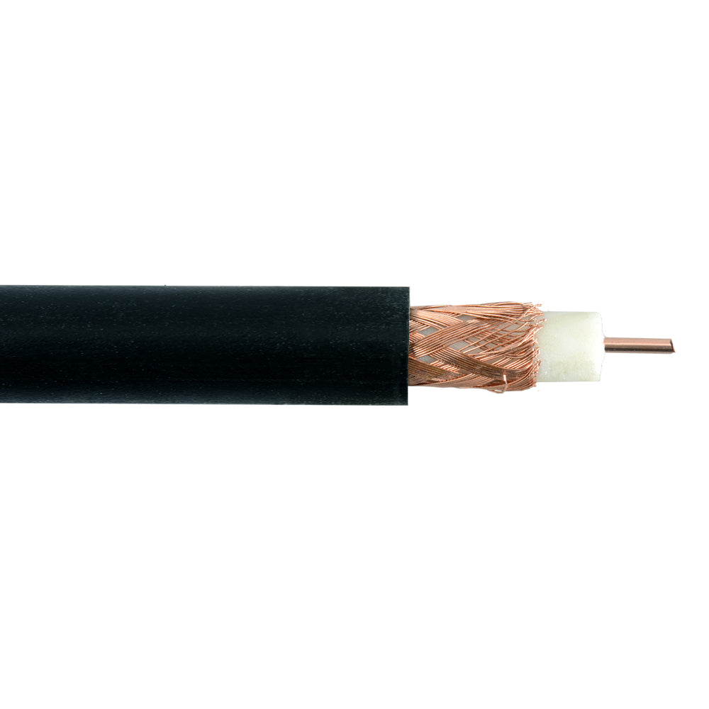 1000ft RG59 20AWG Solid Copper 95% Braid 75 Ohm CMR Bulk Cable - Black – Generic – Coax Bulk Cable