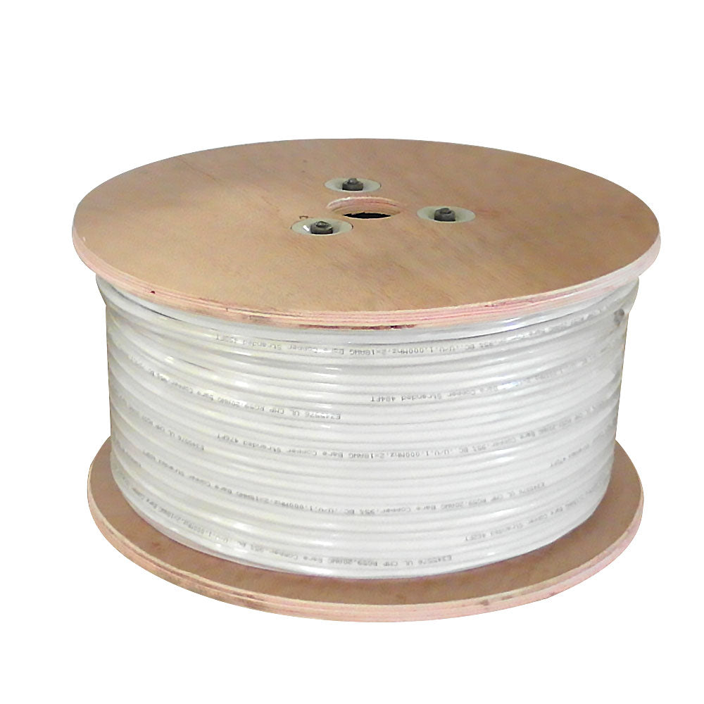 500ft RG59 Coax + 2C 18AWG BC Siamese Bulk Cable CMP Plenum - White – Generic – Coax Bulk Cable (photo 2)