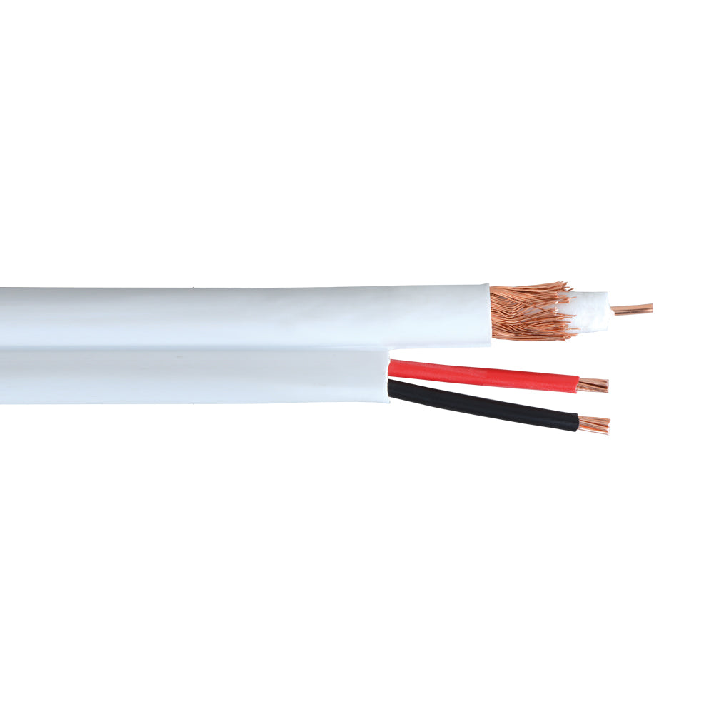 500ft RG59 Coax + 2C 18AWG BC Siamese Bulk Cable CMP Plenum - White – Generic