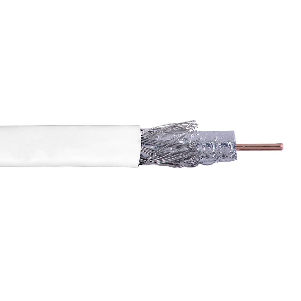 1000ft RG6 18AWG CCS Bulk Cable 60% Braid CMP - White – Generic