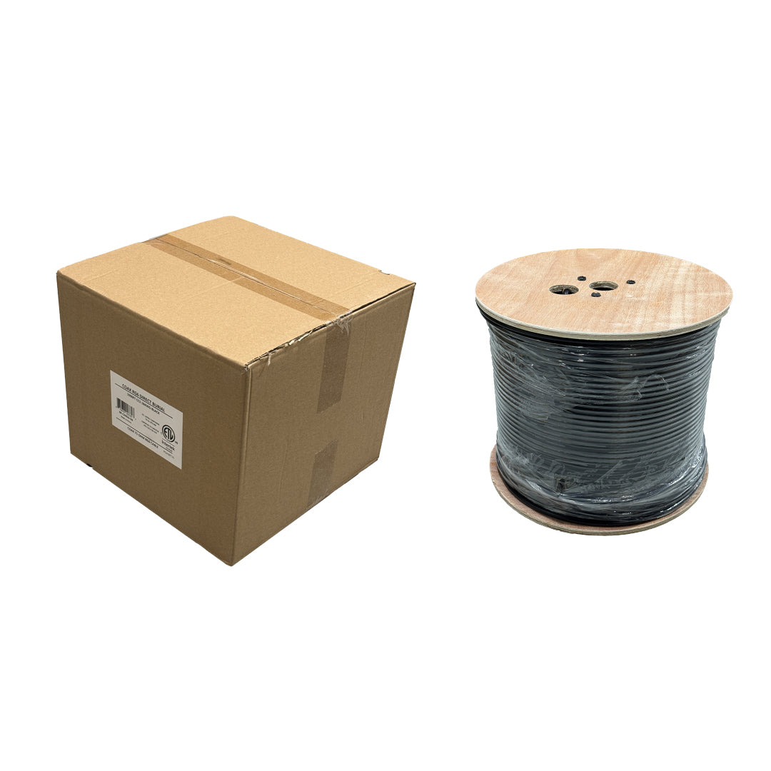 1000ft RG6 18AWG CCS Direct Burial Bulk Cable - Black – Generic – Coax Bulk Cable (photo 2)