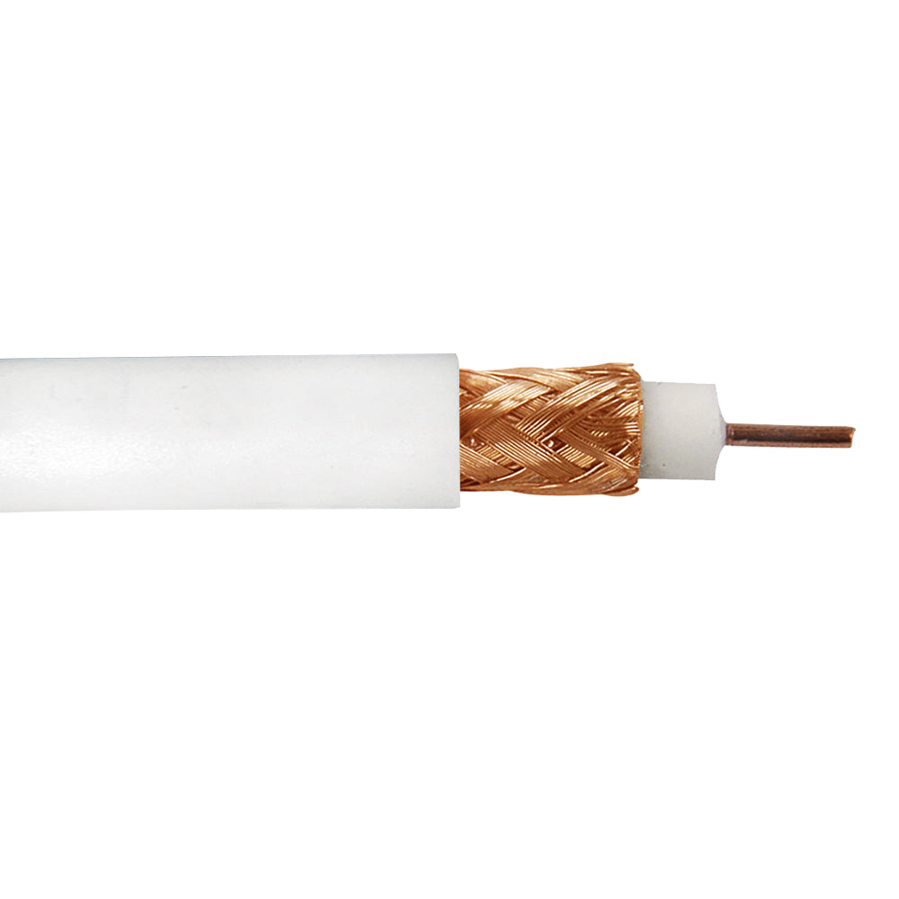RG6 18AWG Solid Copper Covered Steel 60% AL Braid + 100% Foil 75 Ohm CMR Bulk Cable - Black – Generic – Coax Bulk Cable (photo 2)