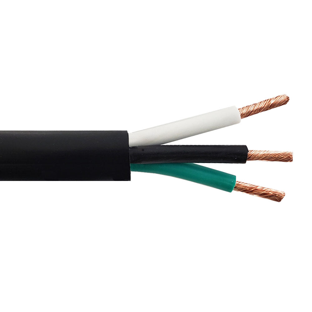 Flexible Electrical Cord Cable - 12AWG 3C SJT 300V 105C - Black (Per Meter) – Generic
