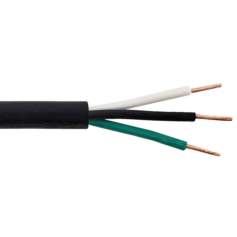 Flexible Electrical Cord Cable - 18AWG 3C SJT 300V 105C - Black (Per Meter) – Generic