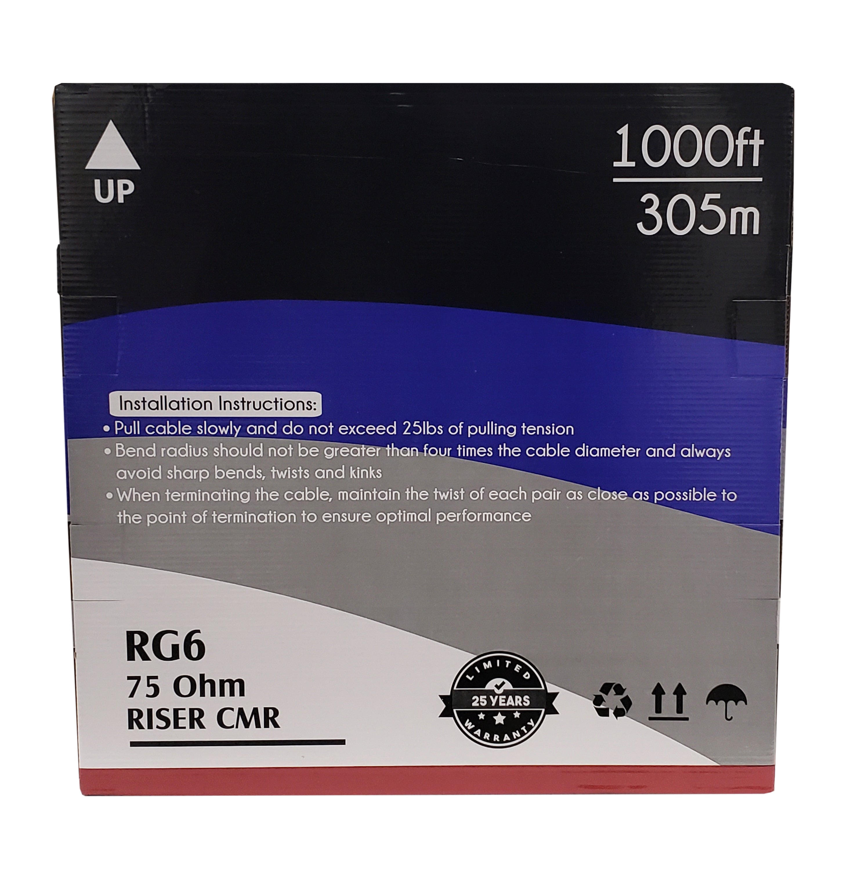 RG6 18AWG Bare Copper 60% AL Braid +100% Foil 75 Ohm CMR Bulk Cable – Generic – Coax Bulk Cable (photo 4)