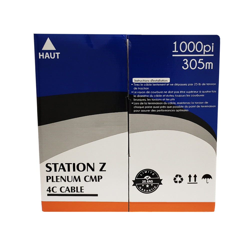 1000ft Station Z Quad Security Cable - 4C 22AWG Solid Cable CMP Plenum – Generic – Security Alarm Bulk Cable (photo 4)