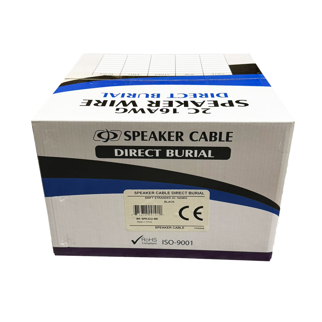 500ft 2C 16AWG Direct Burial Bulk Speaker Cable - Black – Generic – Speaker Bulk Cable (photo 2)