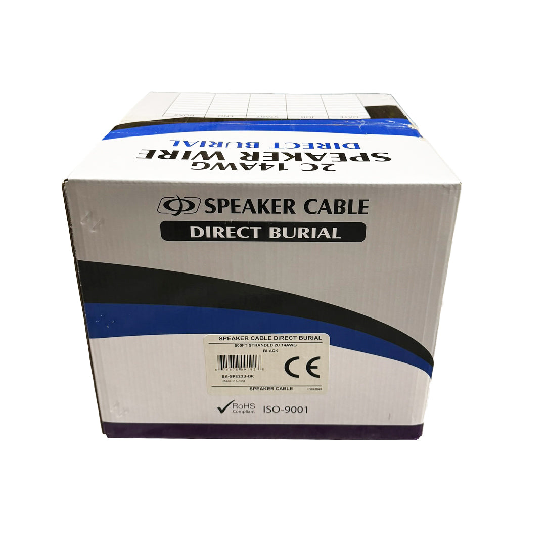 500ft 2C 14AWG Direct Burial Bulk Speaker Cable - Black – Generic – Speaker Bulk Cable (photo 2)