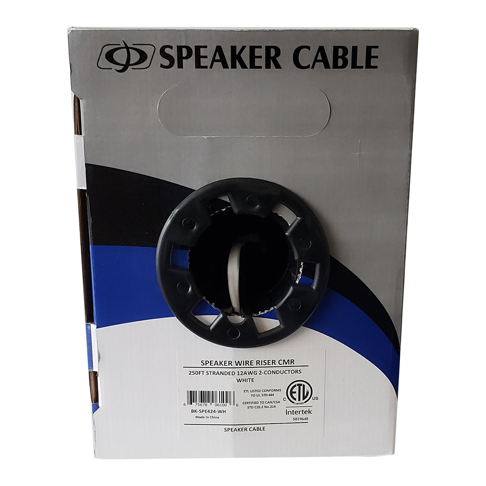 250ft 2C 12AWG In-Wall Bulk Speaker Cable CMR - White – Generic – Speaker Bulk Cable (photo 2)